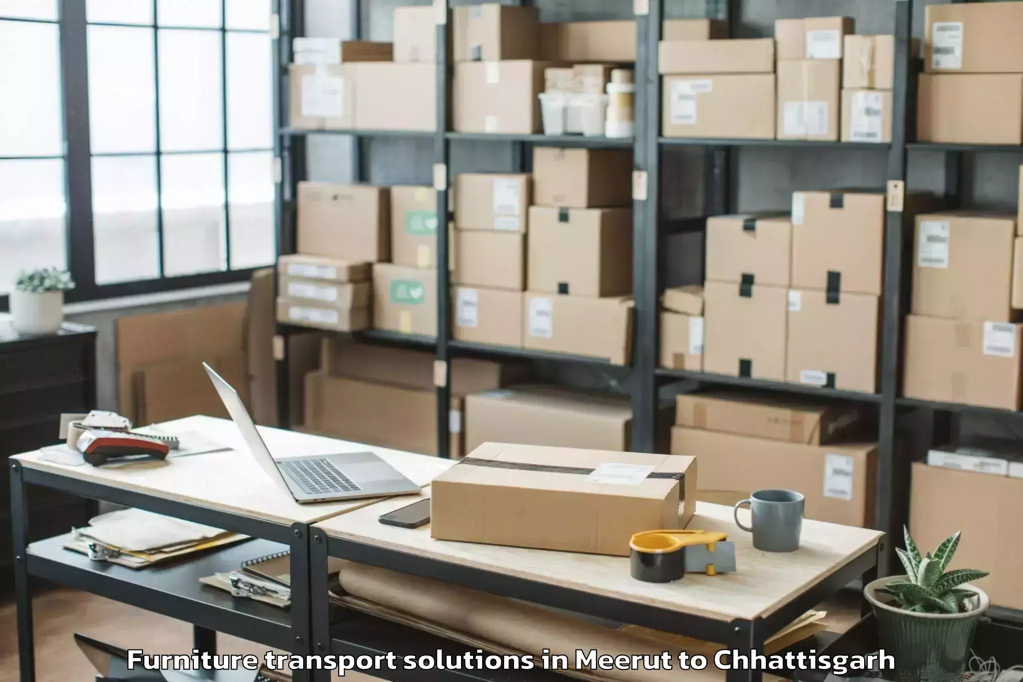 Hassle-Free Meerut to Chakarbhatha Furniture Transport Solutions